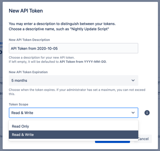 new api token