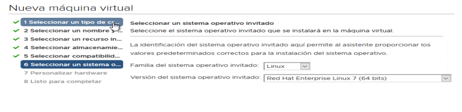 seleccionar el tipo de máquina virtual