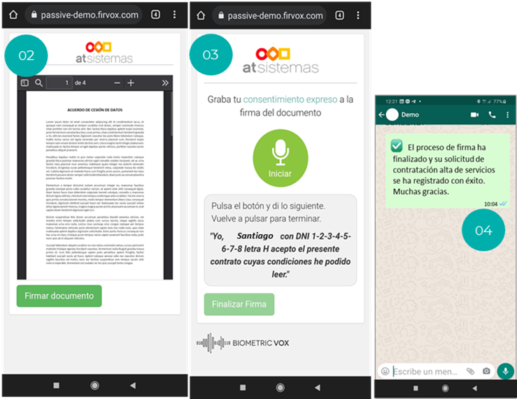 documentos legales firmados a través de Whatsapp